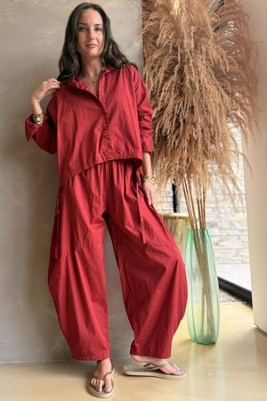 Paloma French Tuck Shirt Sangria